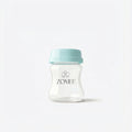 Zomee breast milk storage bottles with clear body, secure lids, and accurate volume measurement markings