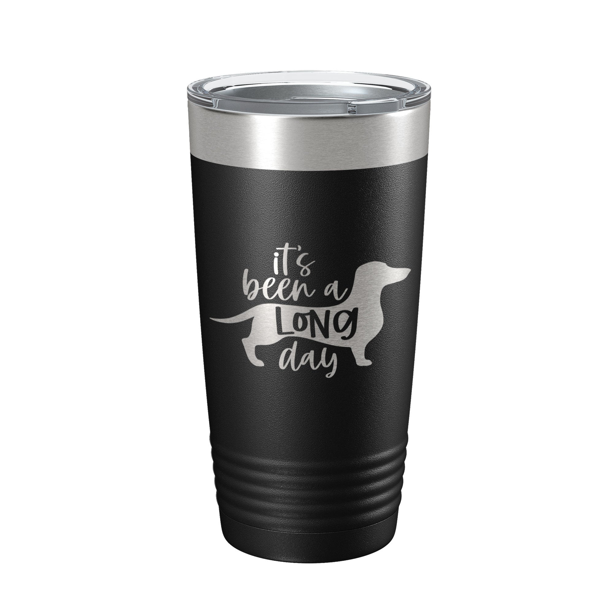 Funny dog travel tumbler, laser engraved 20oz stainless steel insulated coffee mug with clear lid