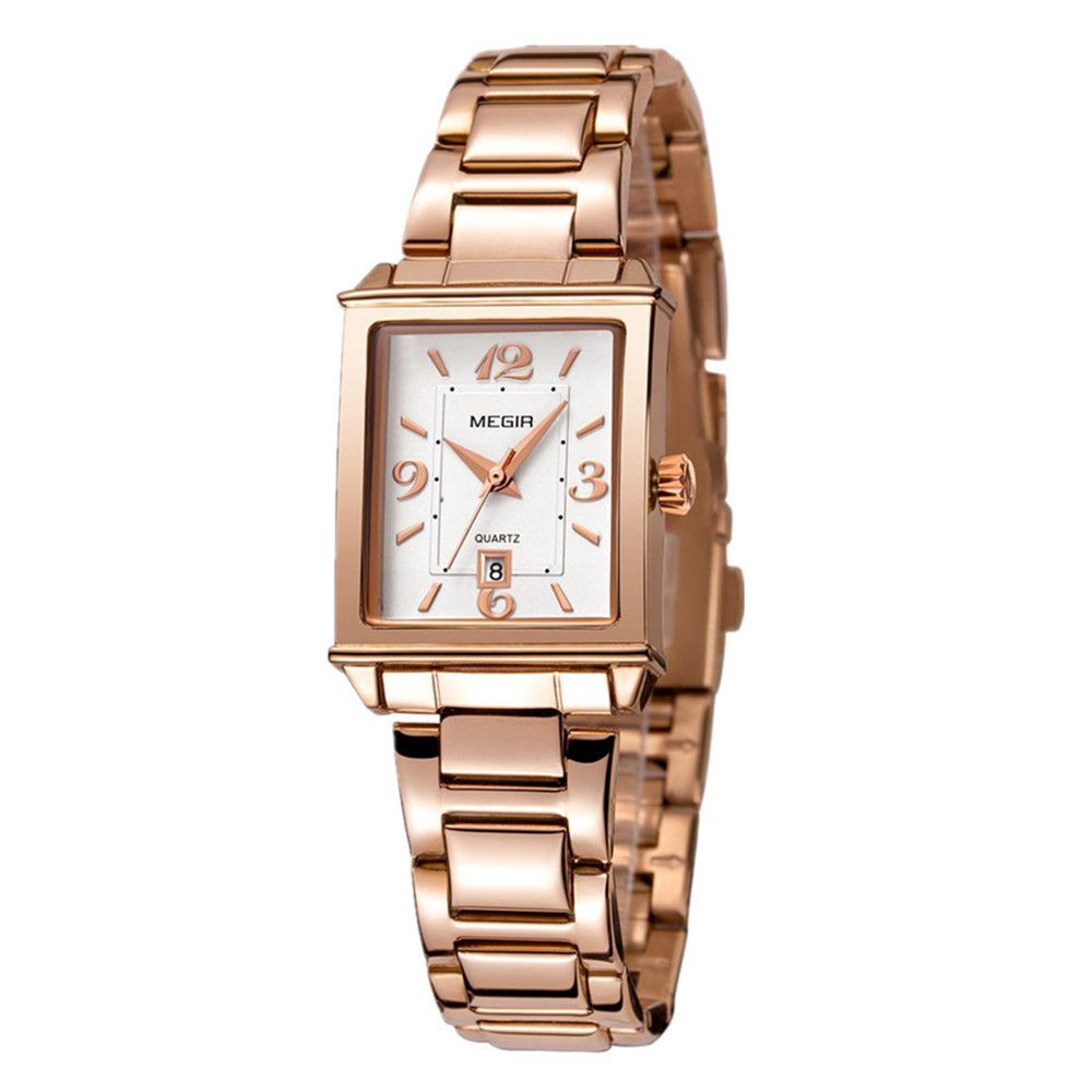 Elegant women's quartz wristwatch with polished steel band, zinc alloy case, and classic analog dial — view 8