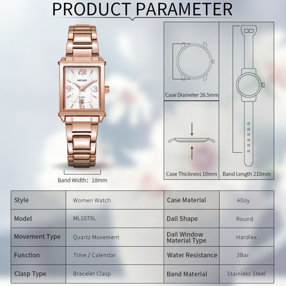 Elegant women's quartz wristwatch with polished steel band, zinc alloy case, and classic analog dial — view 6