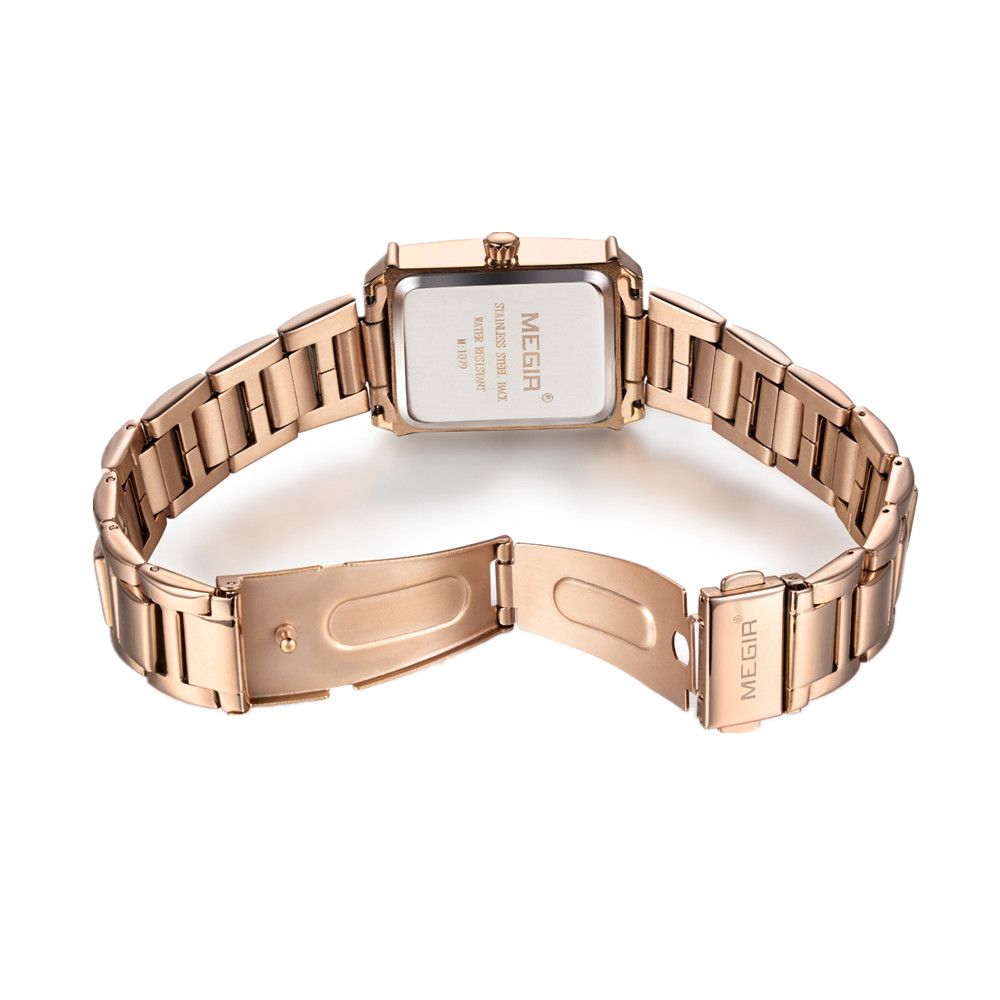 Elegant women's quartz wristwatch with polished steel band, zinc alloy case, and classic analog dial — view 11