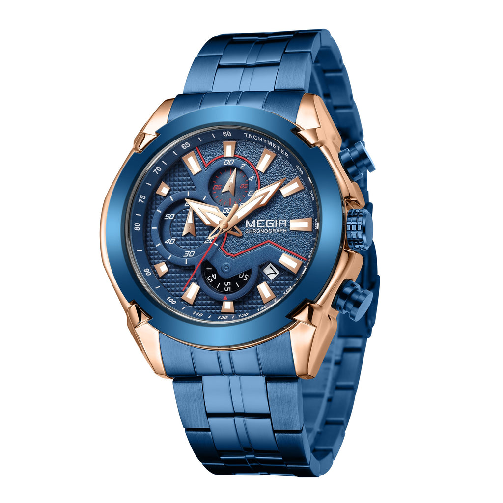 Megir men's stainless steel luxury business watch with large dial and luminous hands — view 11