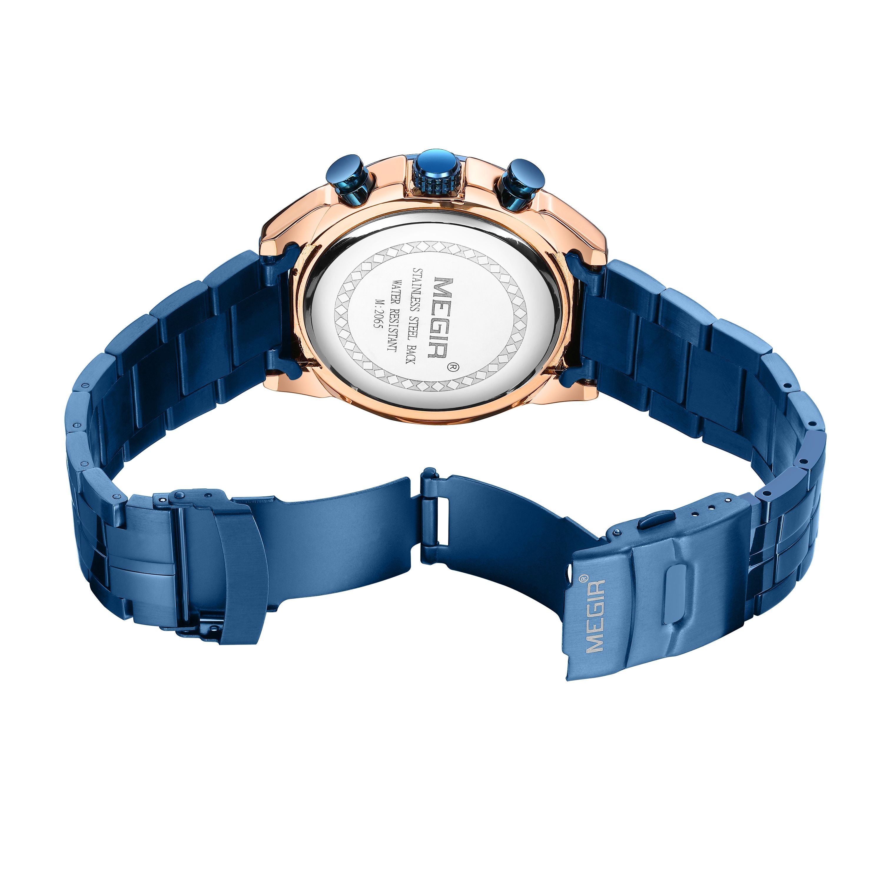 Megir men's stainless steel luxury business watch with large dial and luminous hands — view 12
