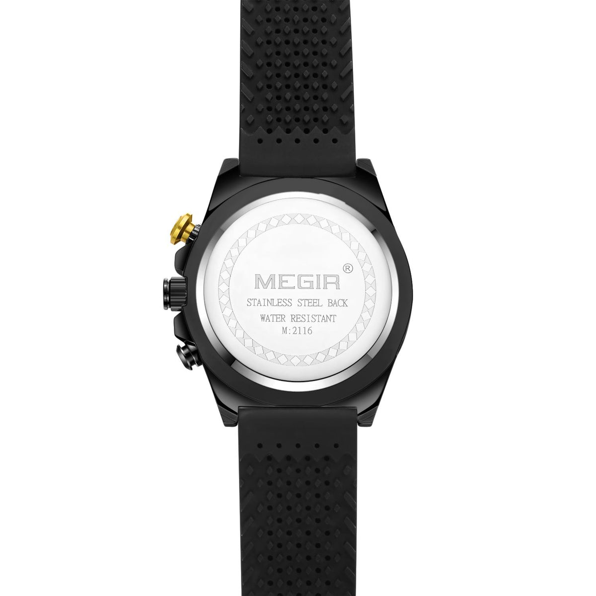 MEGIR Chronograph Luxury Military Sport Watches for Men Waterproof Calendar Silicone Man Quartz Wristwatch Reloj Hombre 2116-12