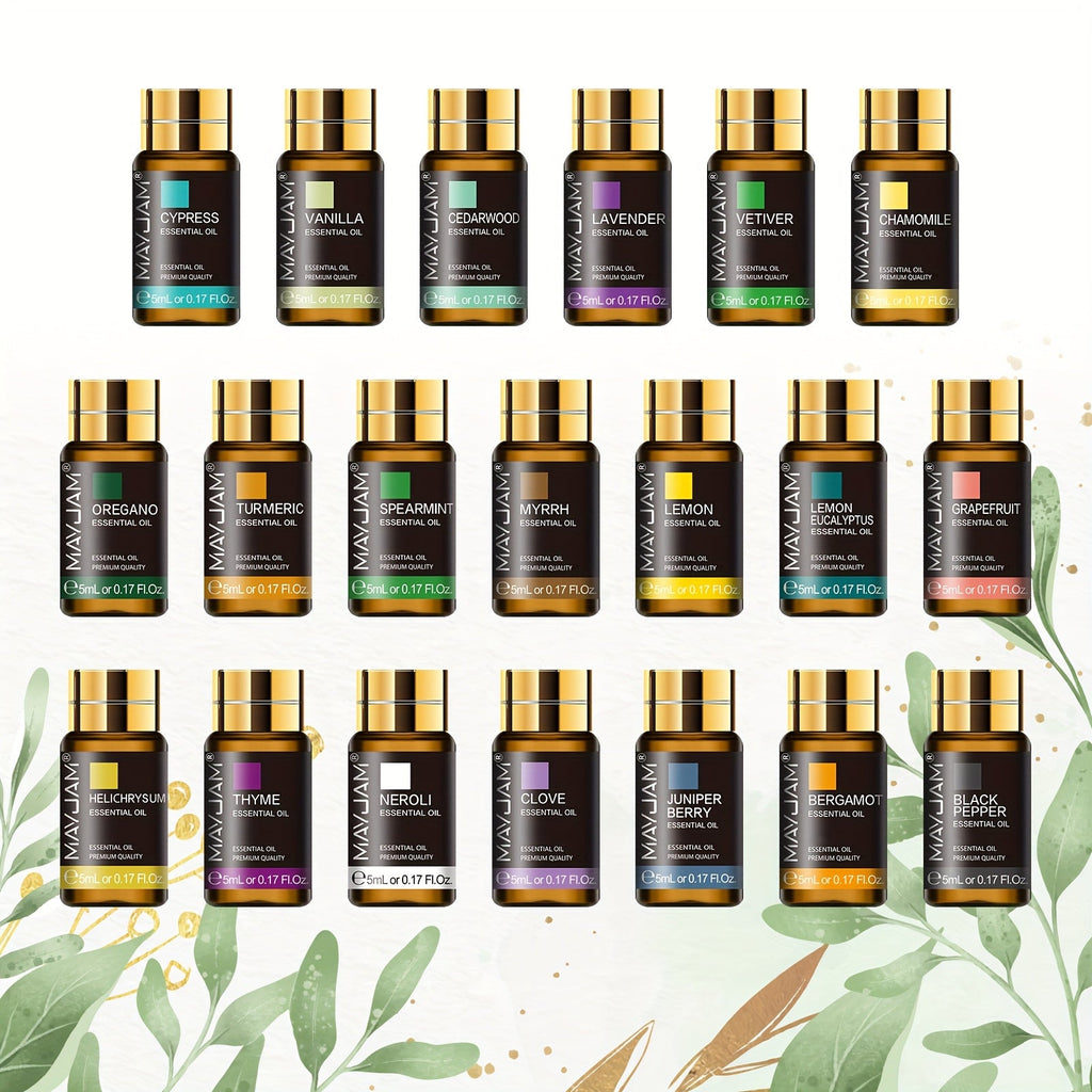 20 piece alcohol-free essential oils gift set in elegant presentation box for diffusers and crafts — view 4