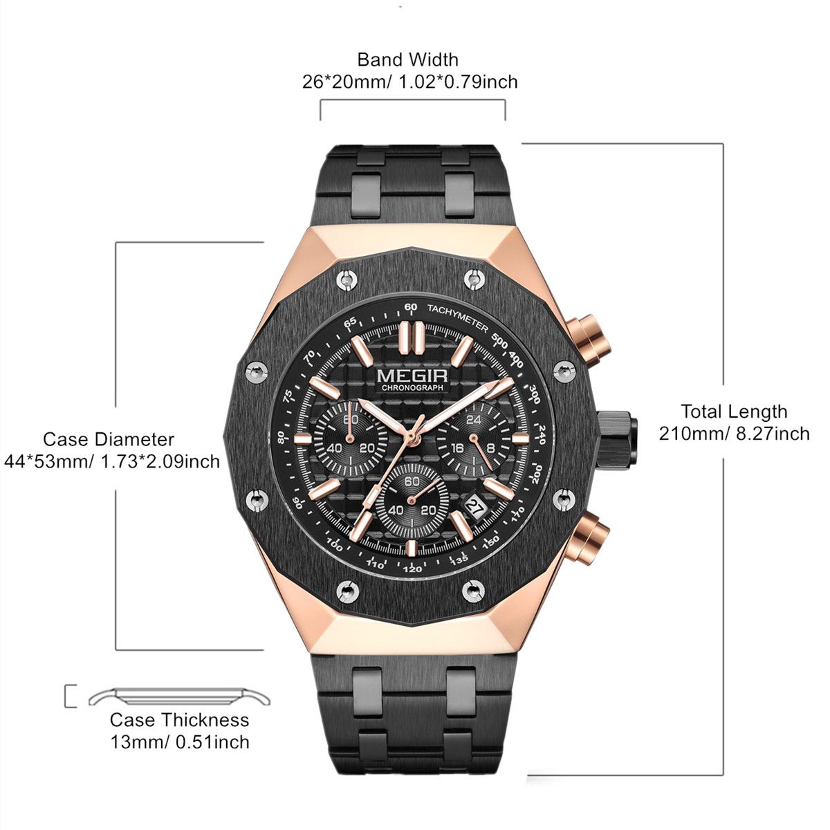 MEGIR Relogio Masculino Luxury Business Men Watches Fashion Military Watch Date Luminous Casual Quartz Wristwatch Man Clock 2213-5