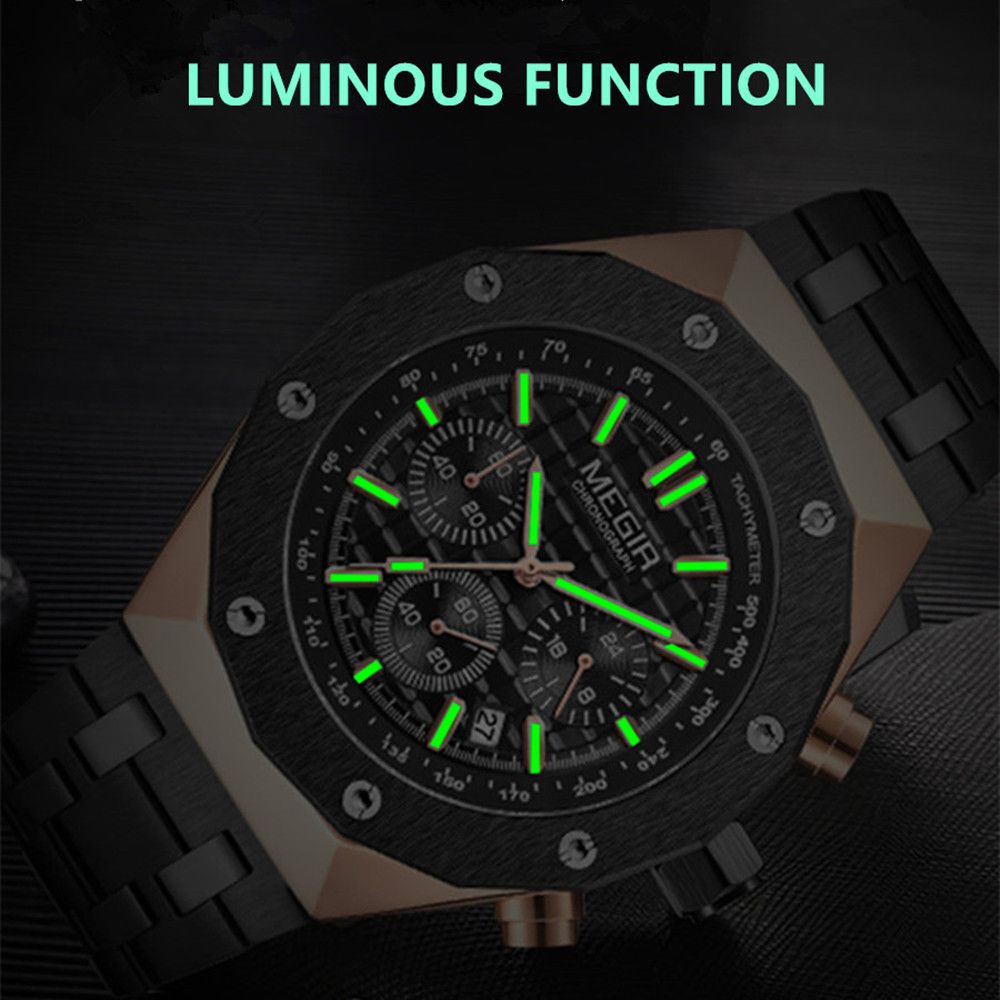 MEGIR Relogio Masculino Luxury Business Men Watches Fashion Military Watch Date Luminous Casual Quartz Wristwatch Man Clock 2213-7