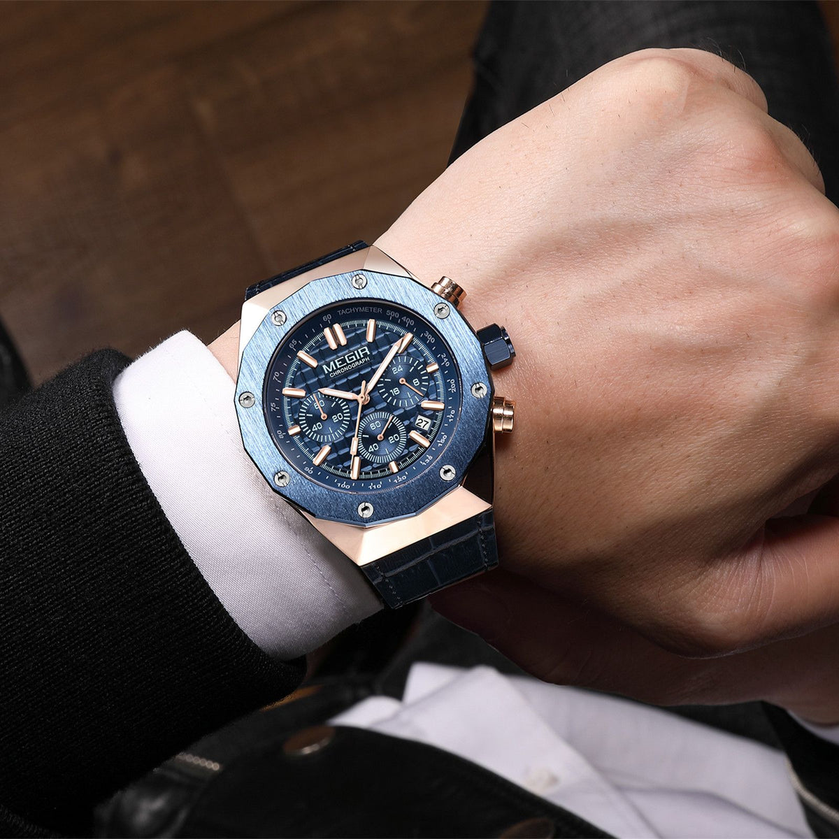 MEGIR Relogio Masculino Luxury Business Men Watches Fashion Military Watch Date Luminous Casual Quartz Wristwatch Man Clock 2213-1