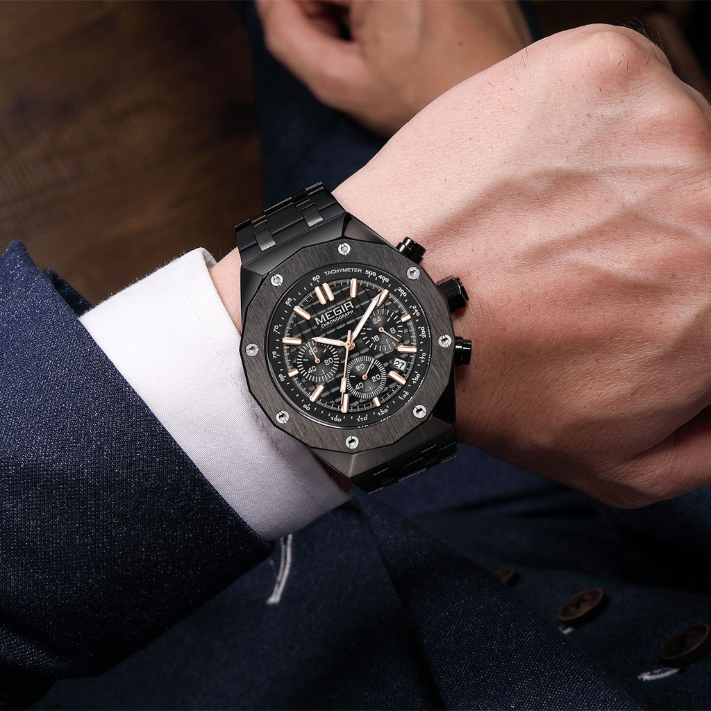 MEGIR Relogio Masculino Luxury Business Men Watches Fashion Military Watch Date Luminous Casual Quartz Wristwatch Man Clock 2213-2