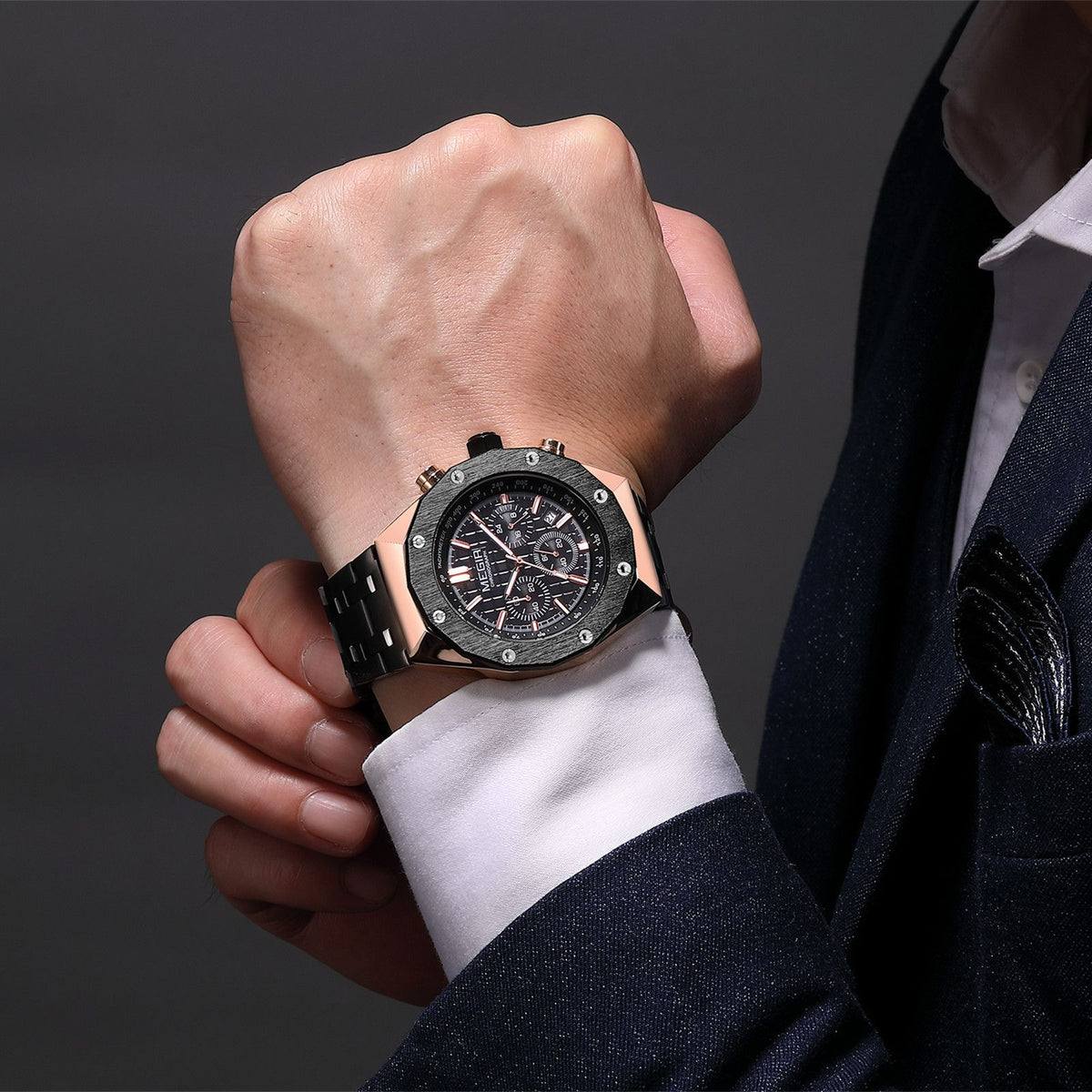 MEGIR Relogio Masculino Luxury Business Men Watches Fashion Military Watch Date Luminous Casual Quartz Wristwatch Man Clock 2213-3