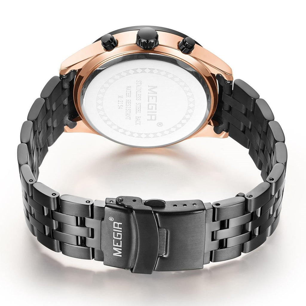 Men's luxury quartz wristwatch featuring a stainless steel band, zinc alloy case, and calendar dial. — view 16