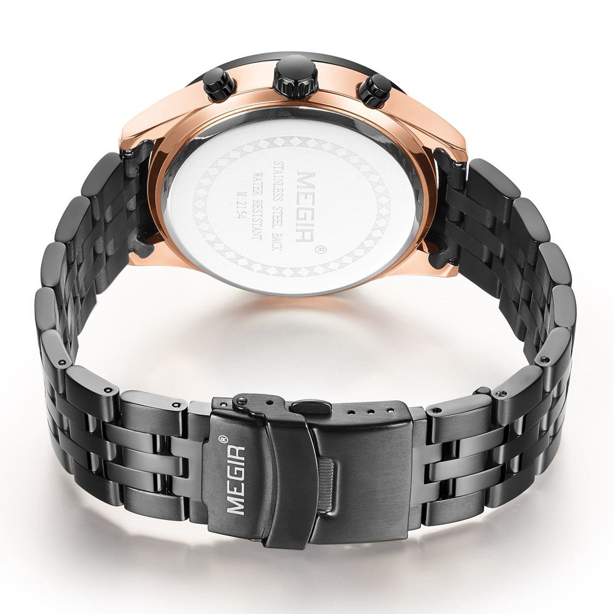Men's luxury quartz wristwatch featuring a stainless steel band, zinc alloy case, and calendar dial. — view 16