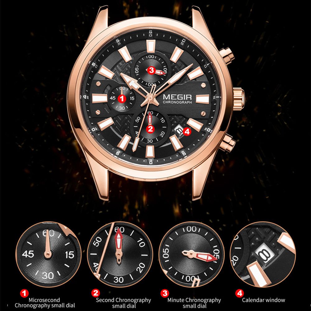 Men's luxury quartz wristwatch featuring a stainless steel band, zinc alloy case, and calendar dial. — view 9