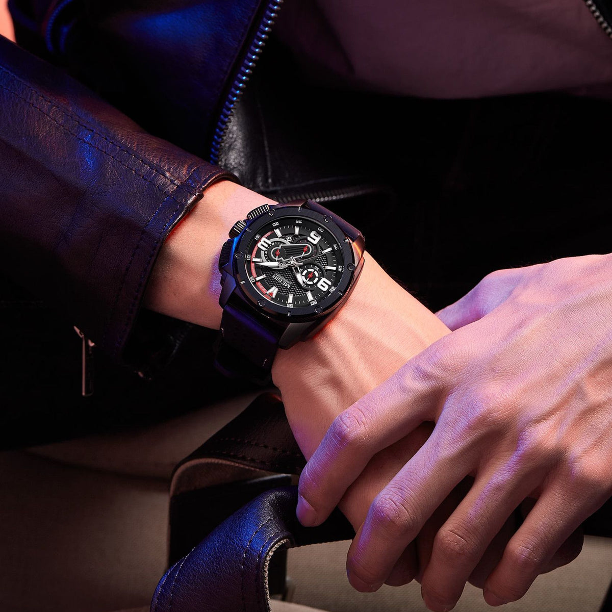 MEGIR Mens Watches Top Brand Luxury Silicone Sports Military Watch Waterproof Quartz Clock Men Chronograph Man Wristwatch 2147-2