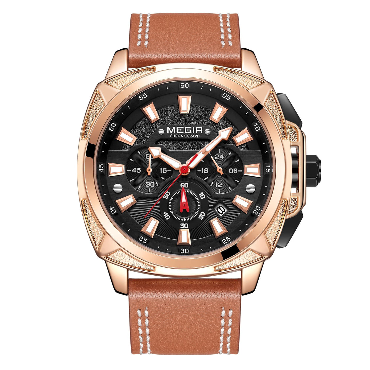 MEGIR Relogio Masculino Watches Men Fashion Leather Band Sports Military Watches Luxury Quartz Business Wristwatch Reloj Hombre 2128-10