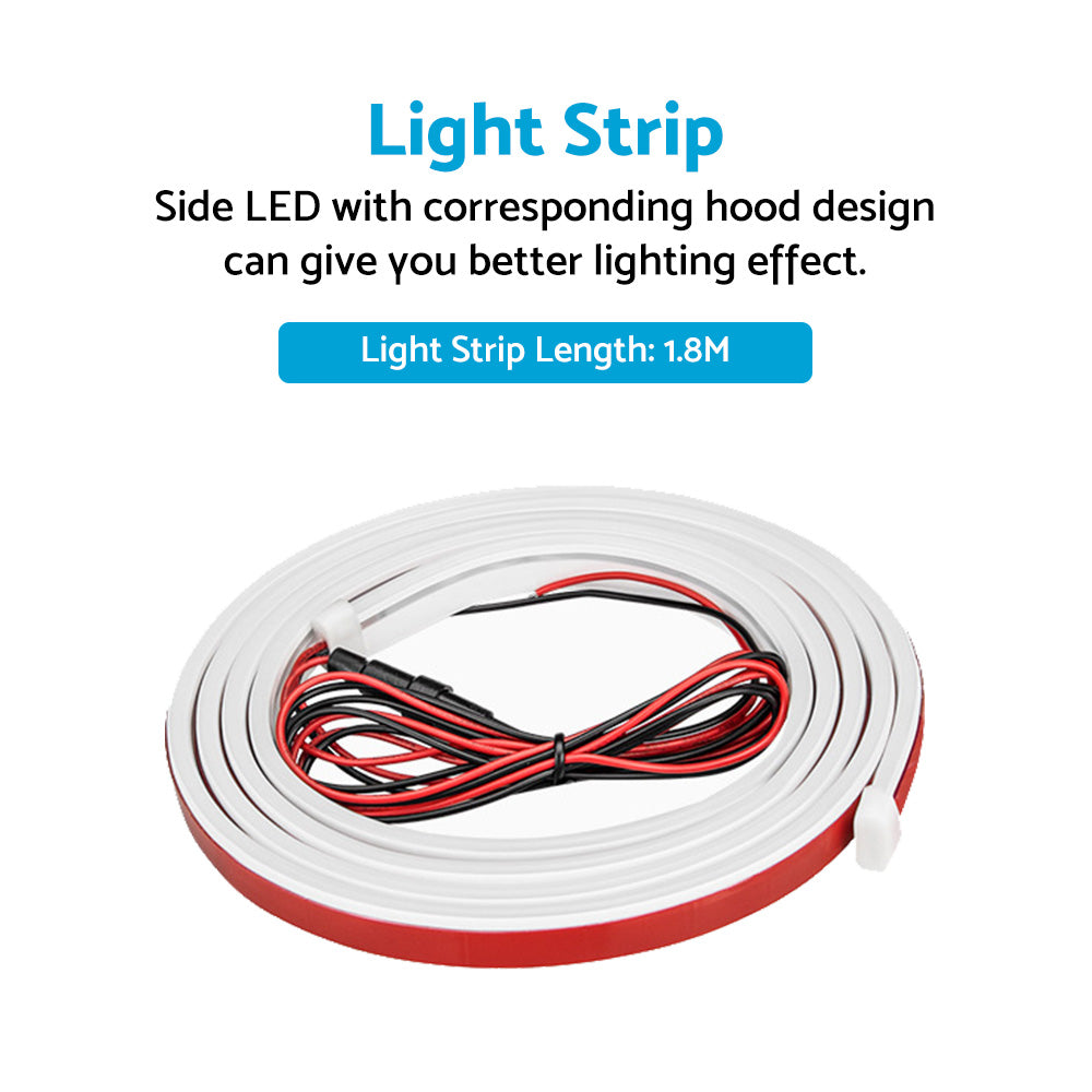Dynamic LED car hood light strip flexible white daytime running light for vehicle exterior styling — view 2