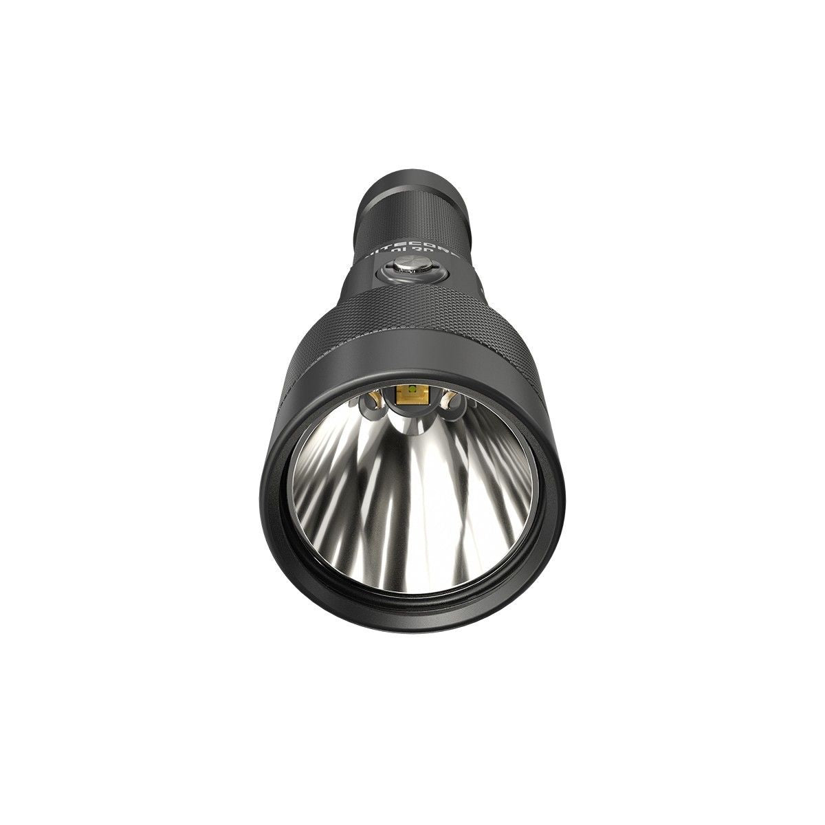 Nitecore DL30 submersible dive light in black aluminum with wrist lanyard and diffuser — view 3