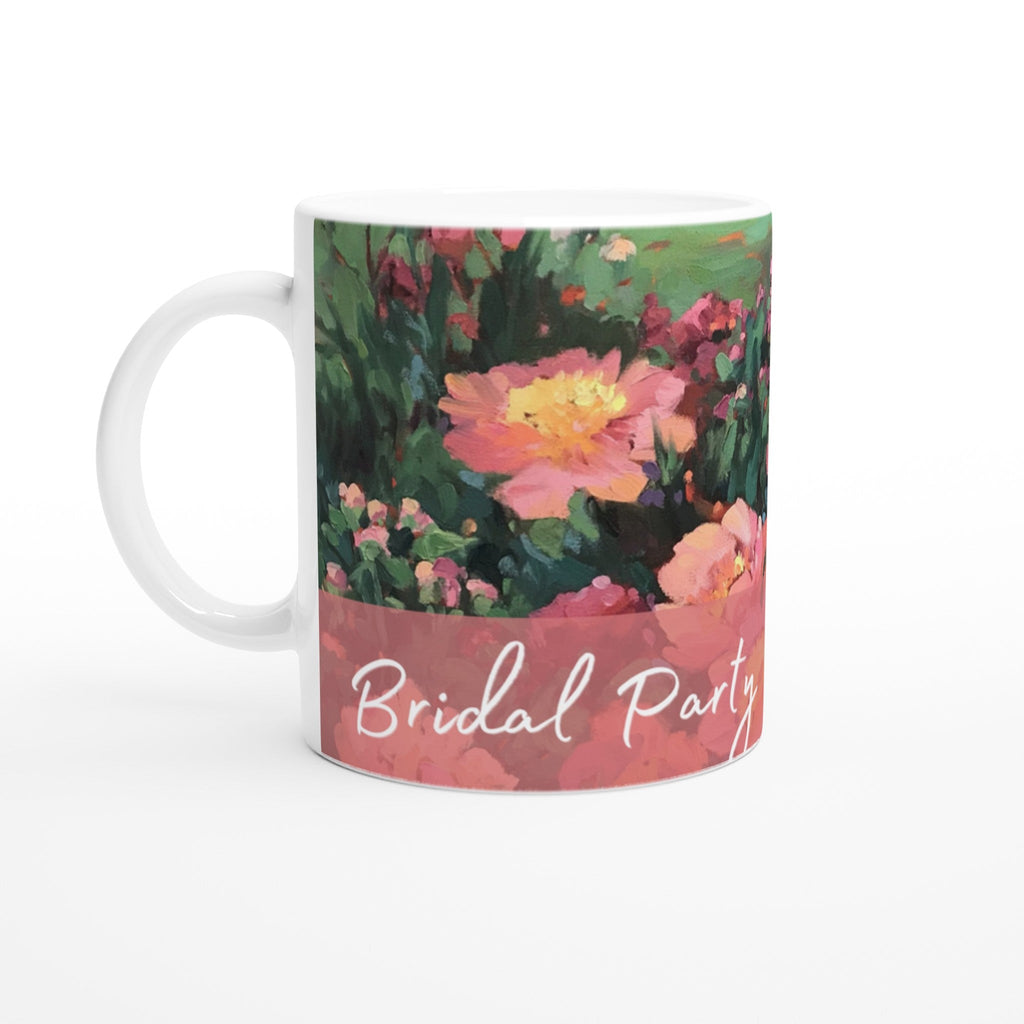 'Bridal Party' 11oz White Ceramic Mug | Bridal Collection with 'Pink Princess' Artwork by American Artist Barbara Cleary-0