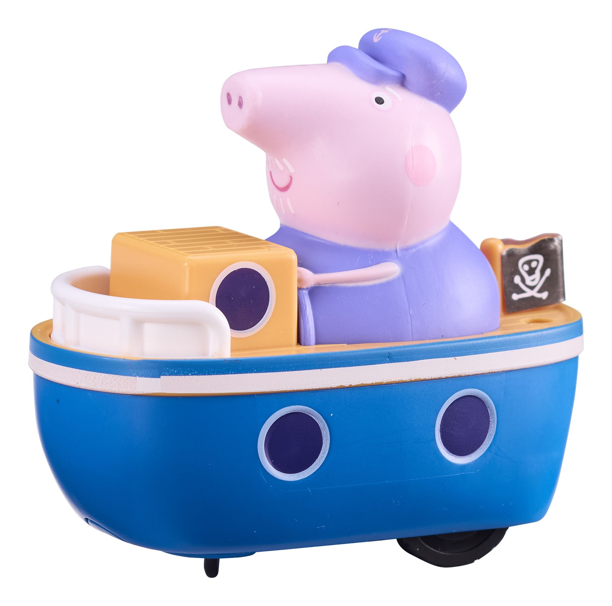 Peppa Pig bobbing along boat set with tracks, boat house, and Grandpa Pig toy vehicle — view 3