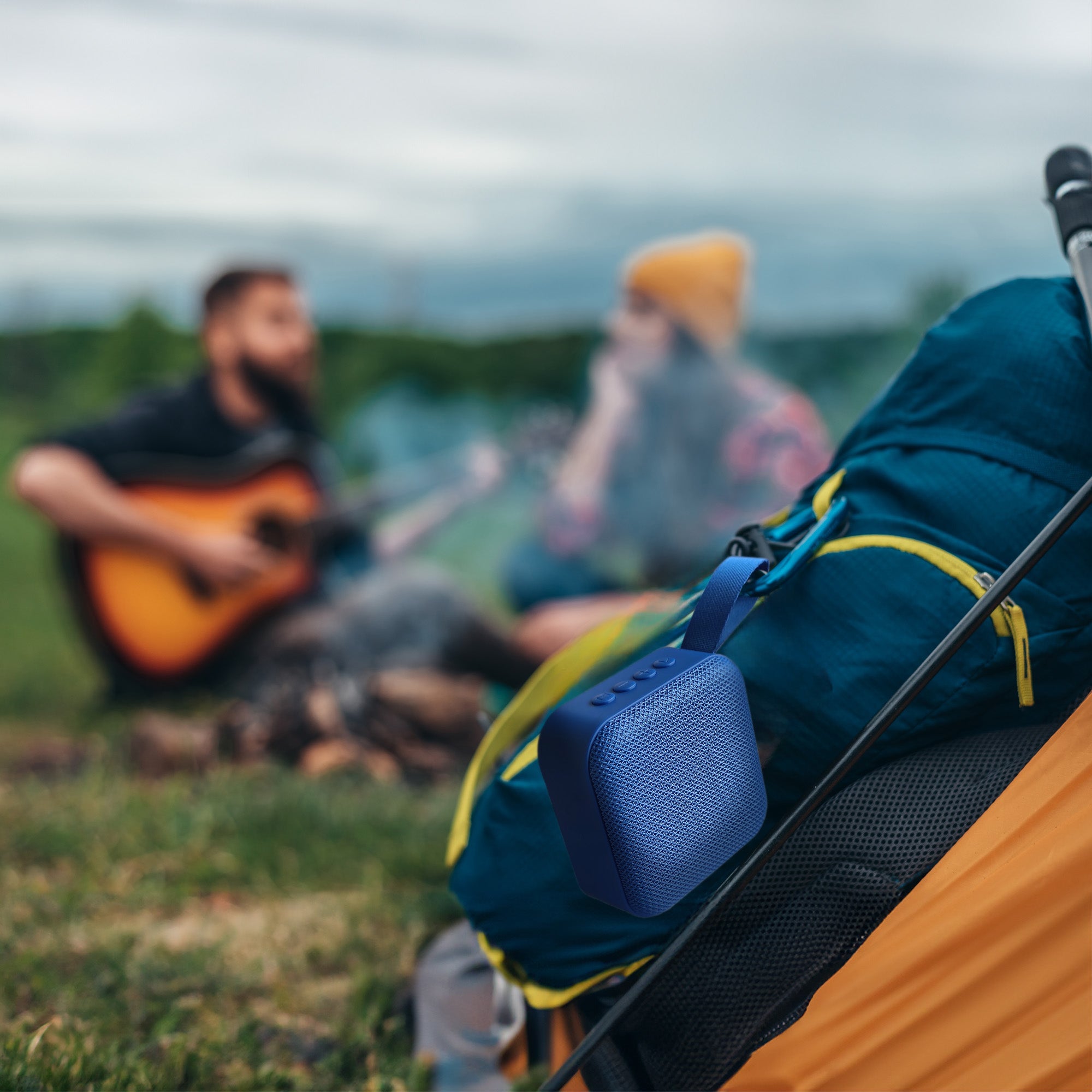 Portable Bluetooth wireless speaker with carrying strap delivering 360 degree stereo sound — view 3