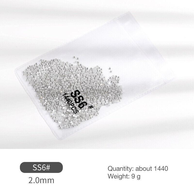 1440 clear glass flat back rhinestones for sparkling professional DIY nail art and versatile — view 4
