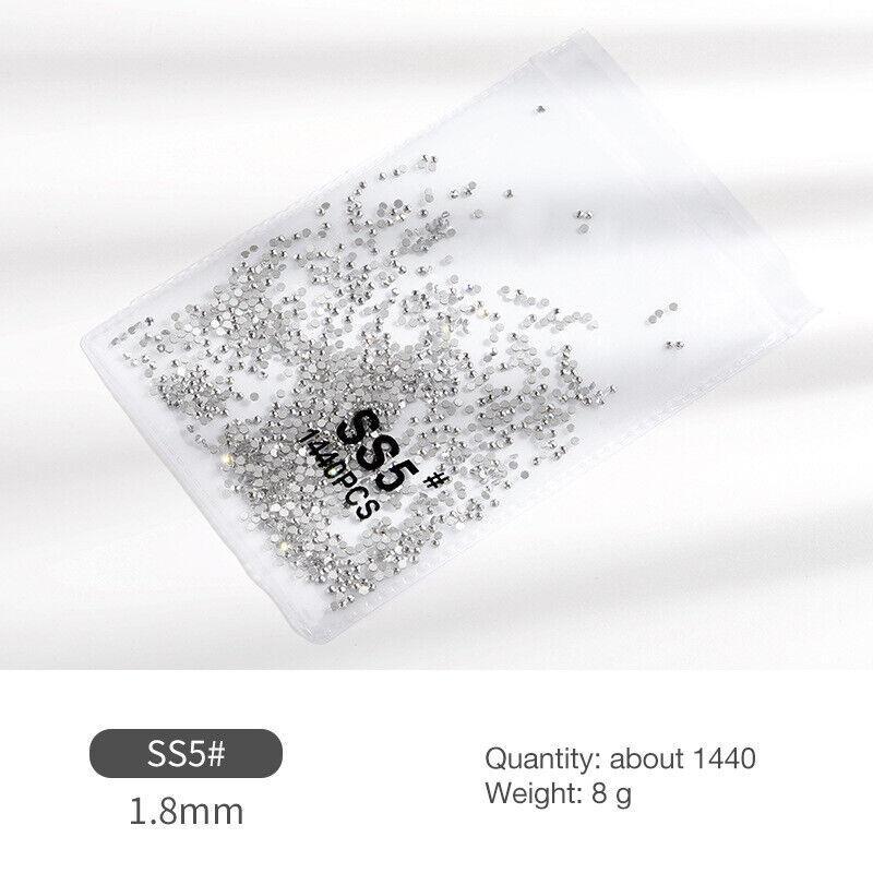 1440 clear glass flat back rhinestones for sparkling professional DIY nail art and versatile — view 5