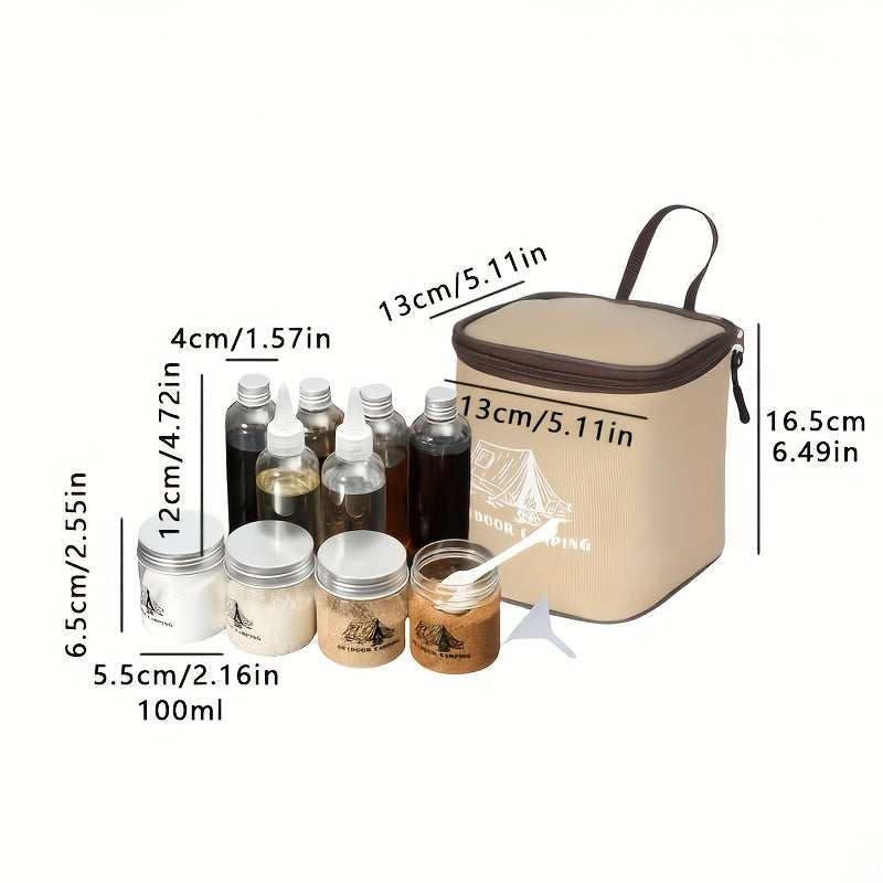 10 piece portable camping spice container set for outdoor travel, picnics, and barbecues — view 2