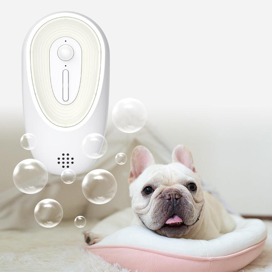 White compact USB pet fresh air odor eliminator and deodorizer for cat litter boxes — view 3