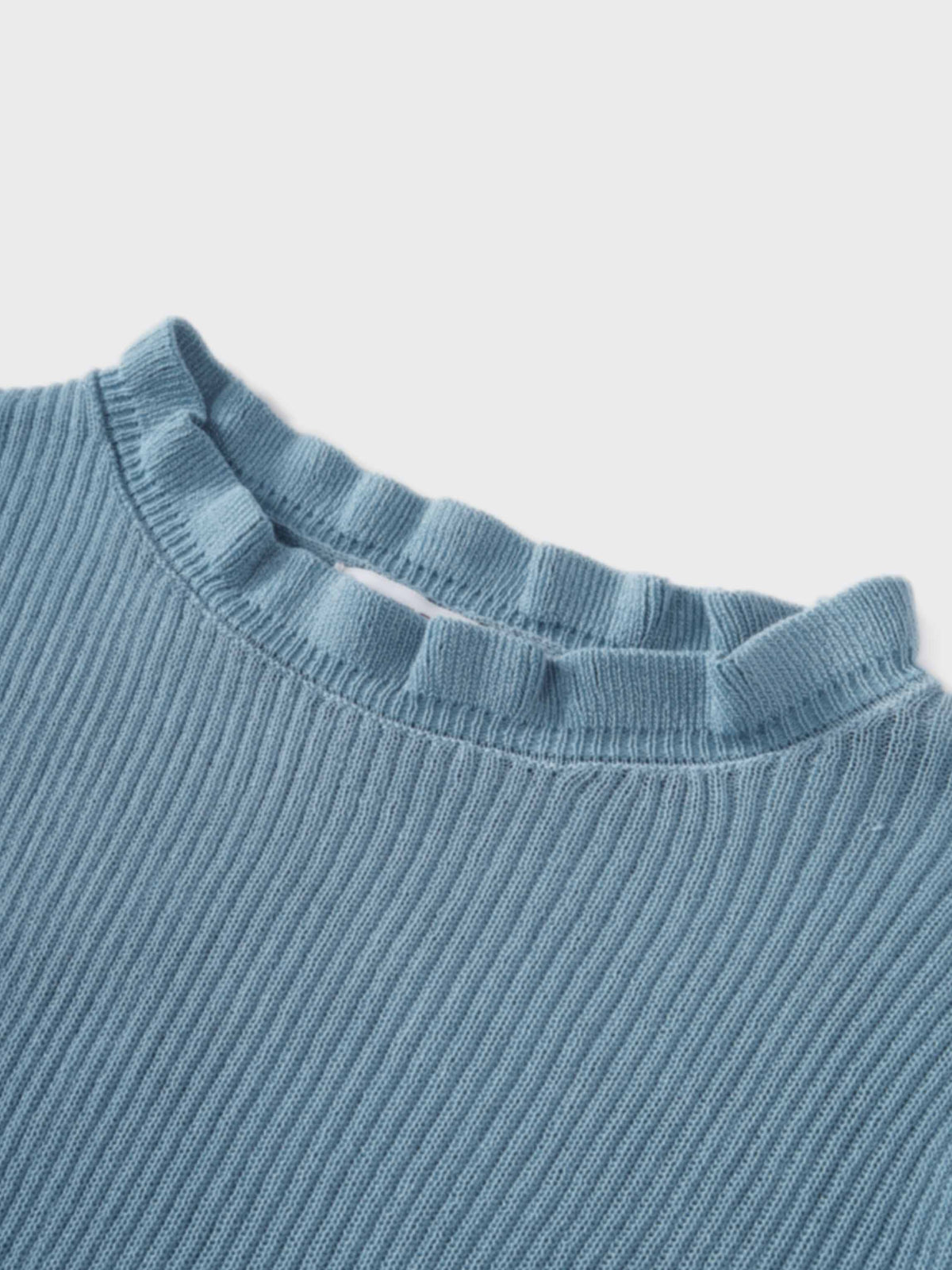 Ruffle Sweater-Light Blue-4