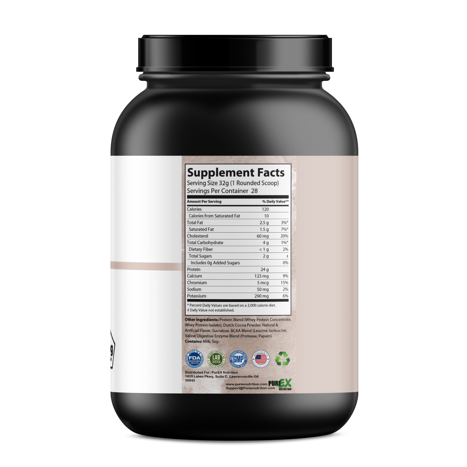 Absolute Whey protein powder tub featuring clean nutrition formula for muscle recovery and growth — view 6