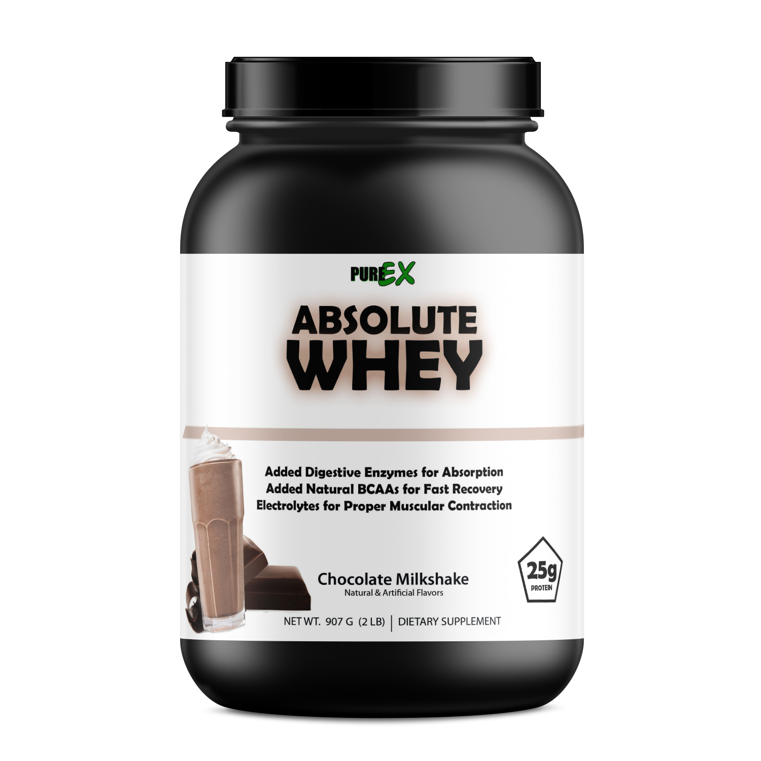Absolute Whey protein powder tub featuring clean nutrition formula for muscle recovery and growth — view 5