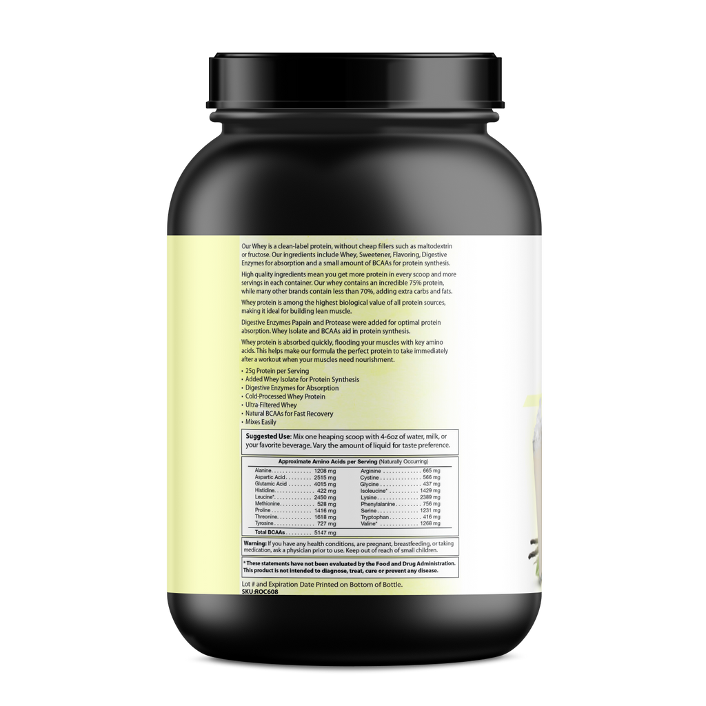 Absolute Whey protein powder tub featuring clean nutrition formula for muscle recovery and growth — view 4