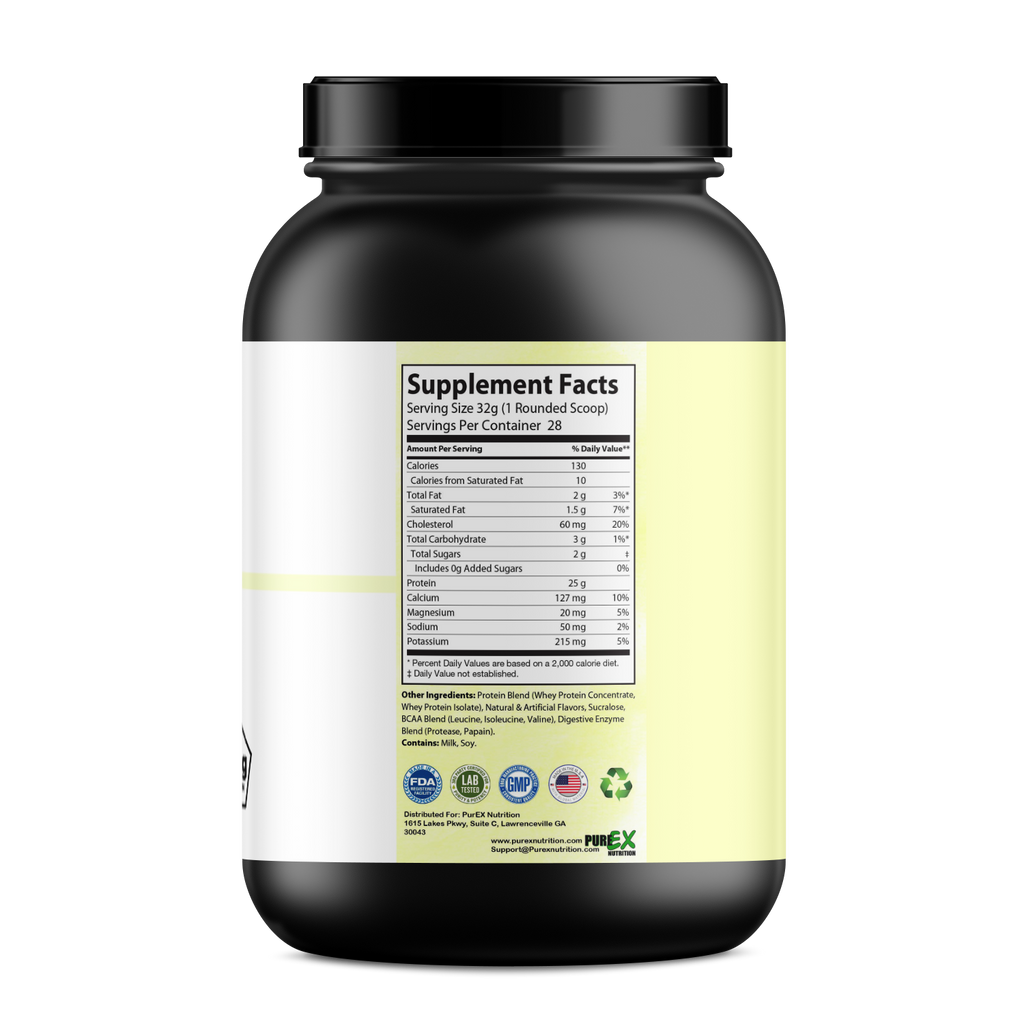 Absolute Whey protein powder tub featuring clean nutrition formula for muscle recovery and growth — view 3
