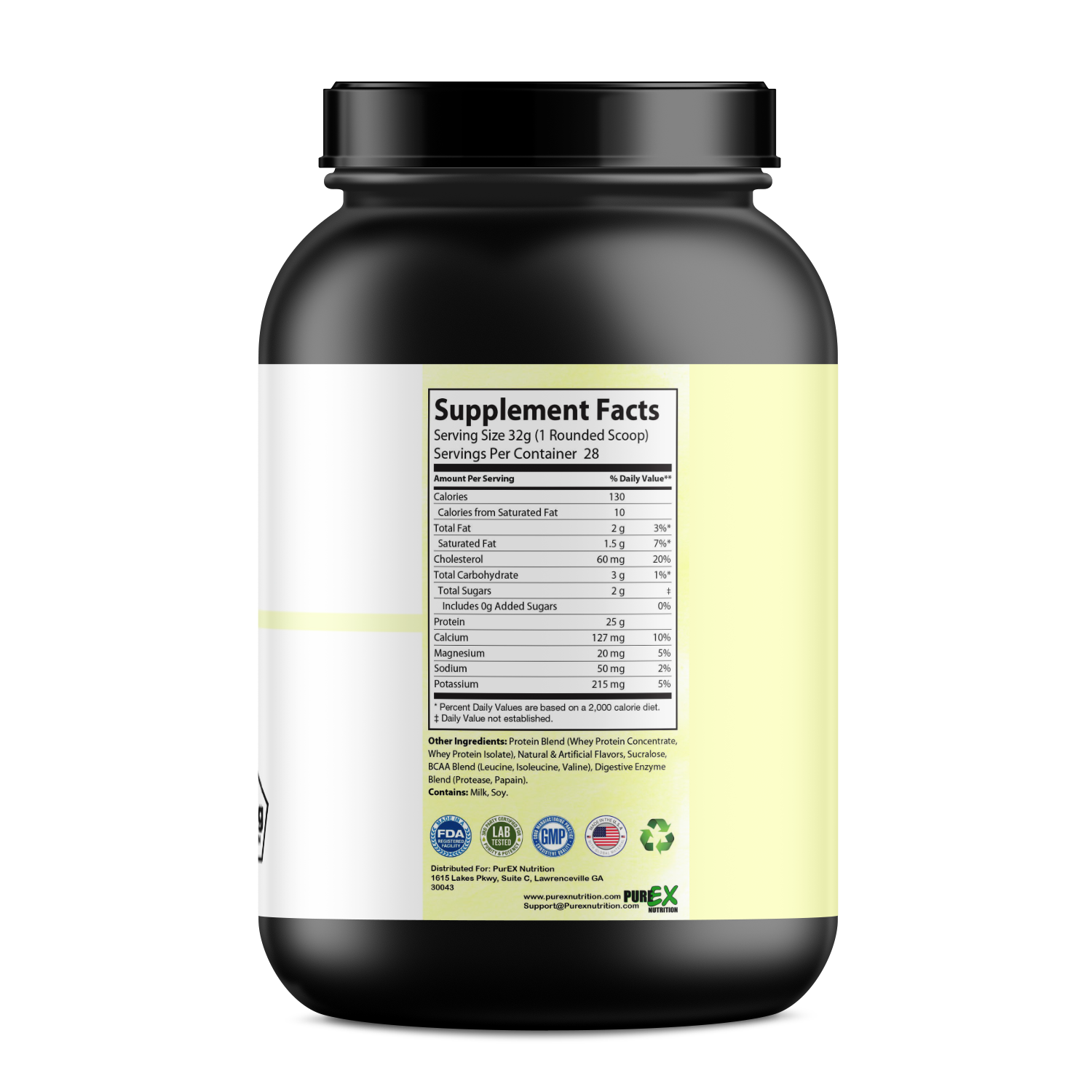 Absolute Whey protein powder tub featuring clean nutrition formula for muscle recovery and growth — view 3
