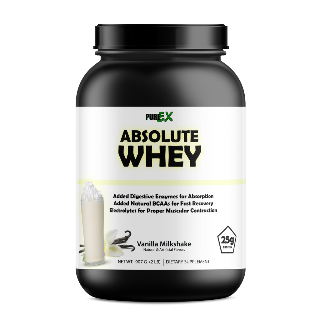 Absolute Whey protein powder tub featuring clean nutrition formula for muscle recovery and growth — view 2