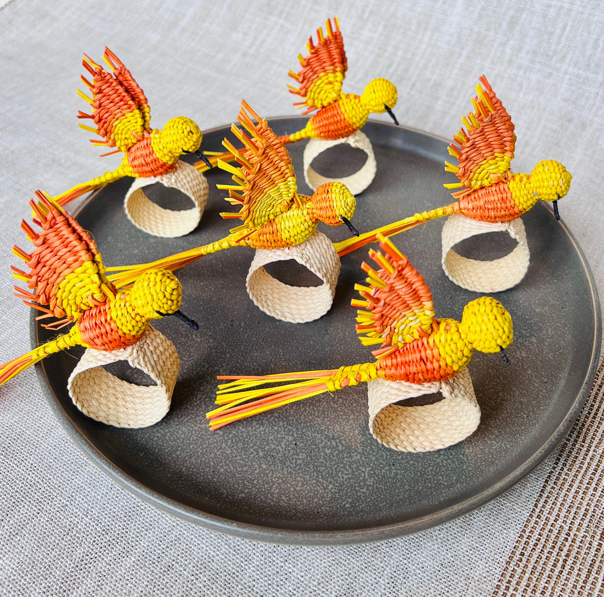 Hummingbird Napkin Ring (Yellow/Orange) – Table Decor Colombia-4