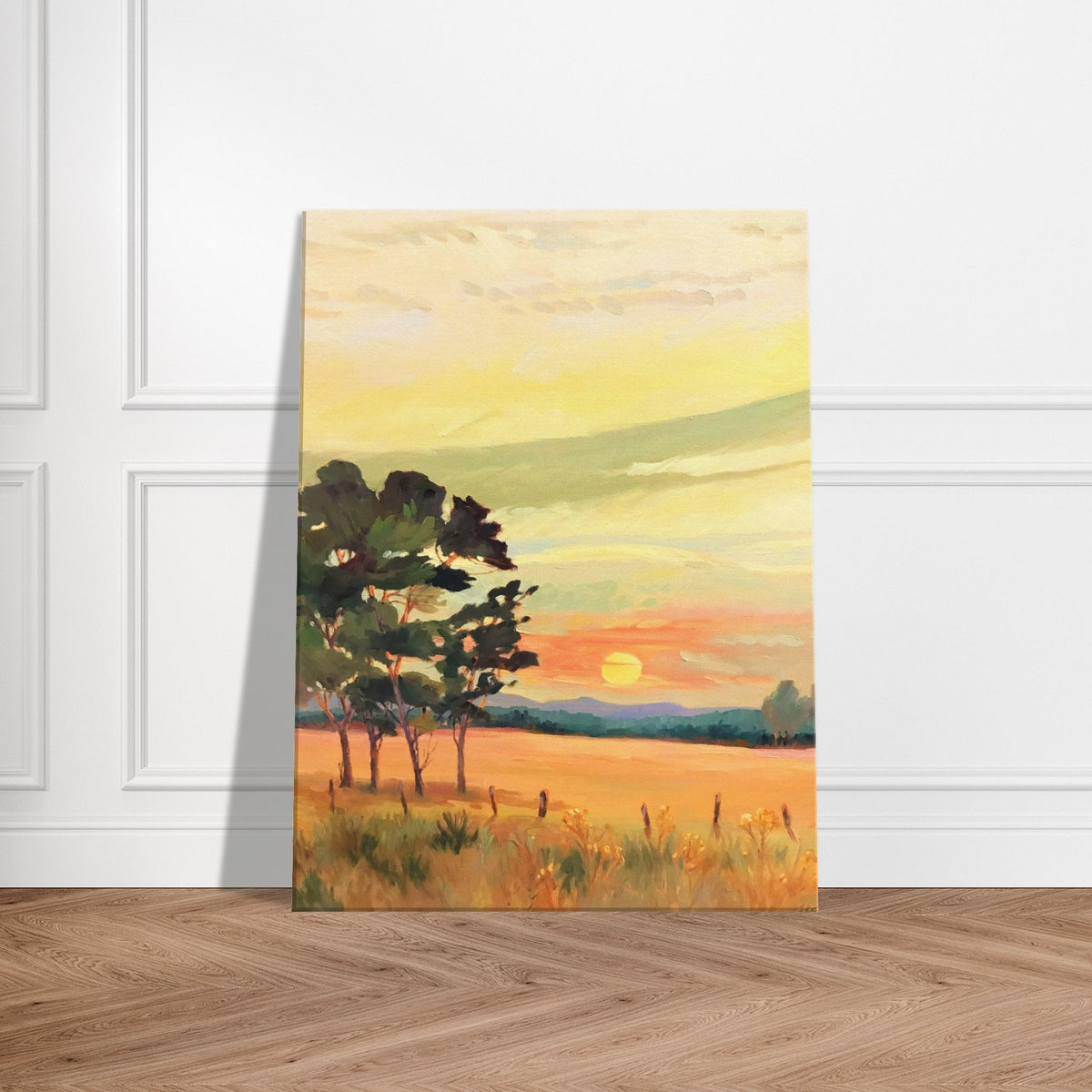 'Sunrise' Landscape I 18x24 inch Art Print on Canvas I Original Artwork by American Artist Barbara Cleary I F62-0