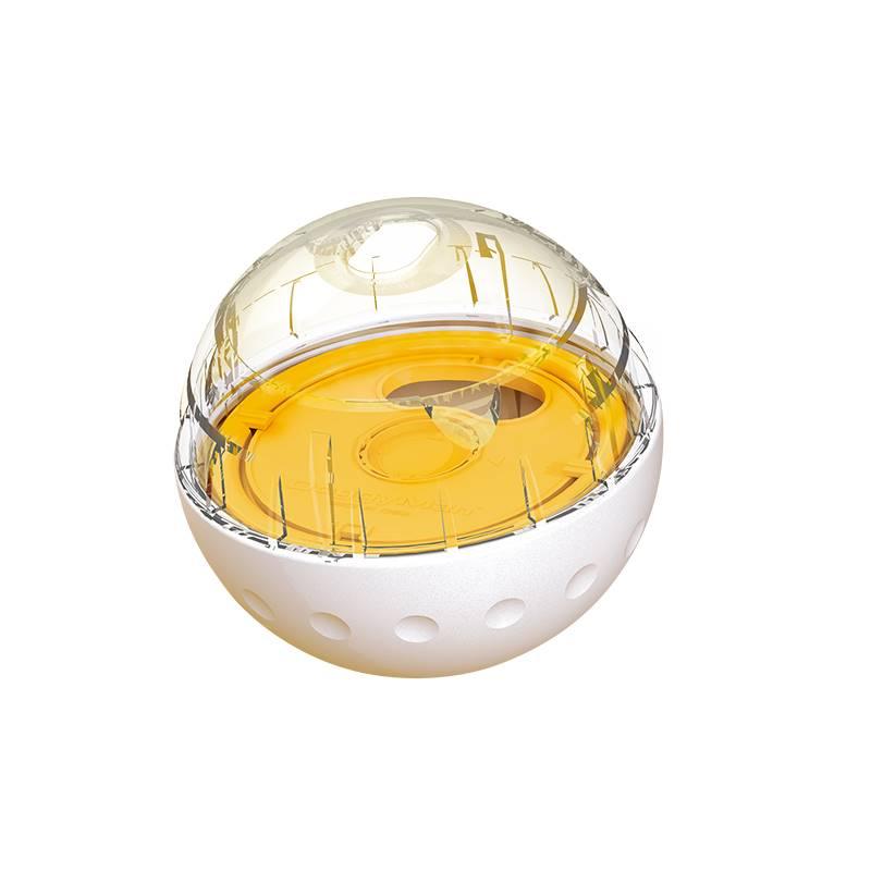 Interactive canine food puzzle ball toy made of durable plastic and soft rubber for small dogs — view 2