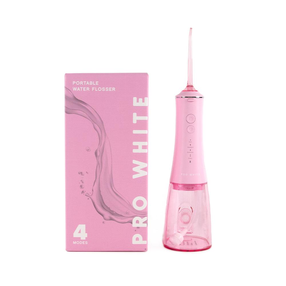 Portable water flosser oral irrigator with detachable tank and four interchangeable cleaning nozzles — view 2