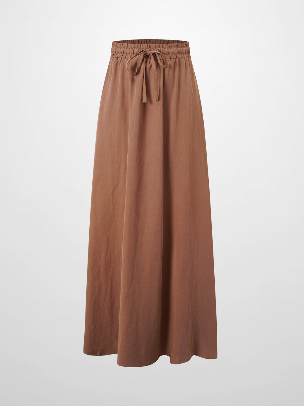 Drawstring Circle Skirt-Brown-1