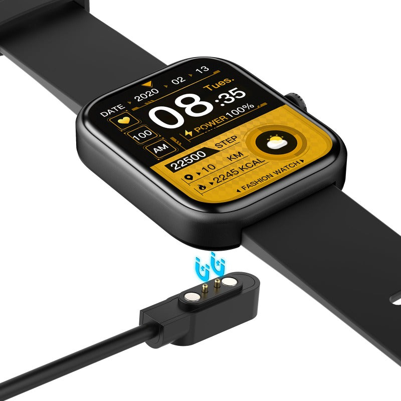 Blood glucose monitoring smartwatch with sleek digital display, modern black silicone wristband, and fitness tracking interface. — view 4