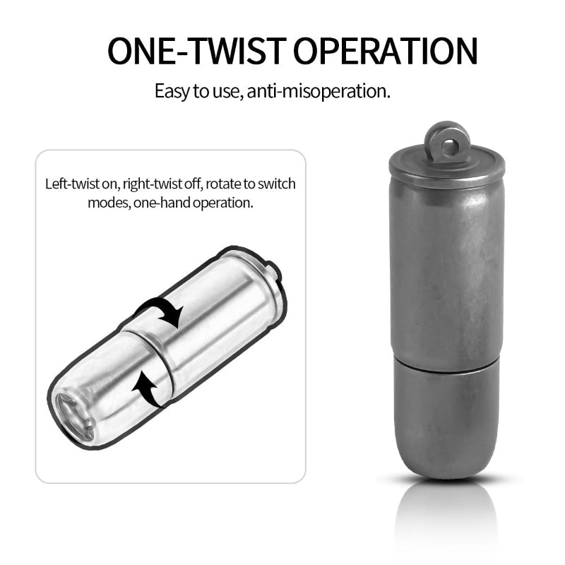 Titanium rechargeable bullet keychain flashlight with lanyard and 130 lumen LED beam — view 5