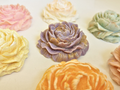 Handcrafted scented wax flower freshener sachet packaged in an elegant gift box with an organza bag