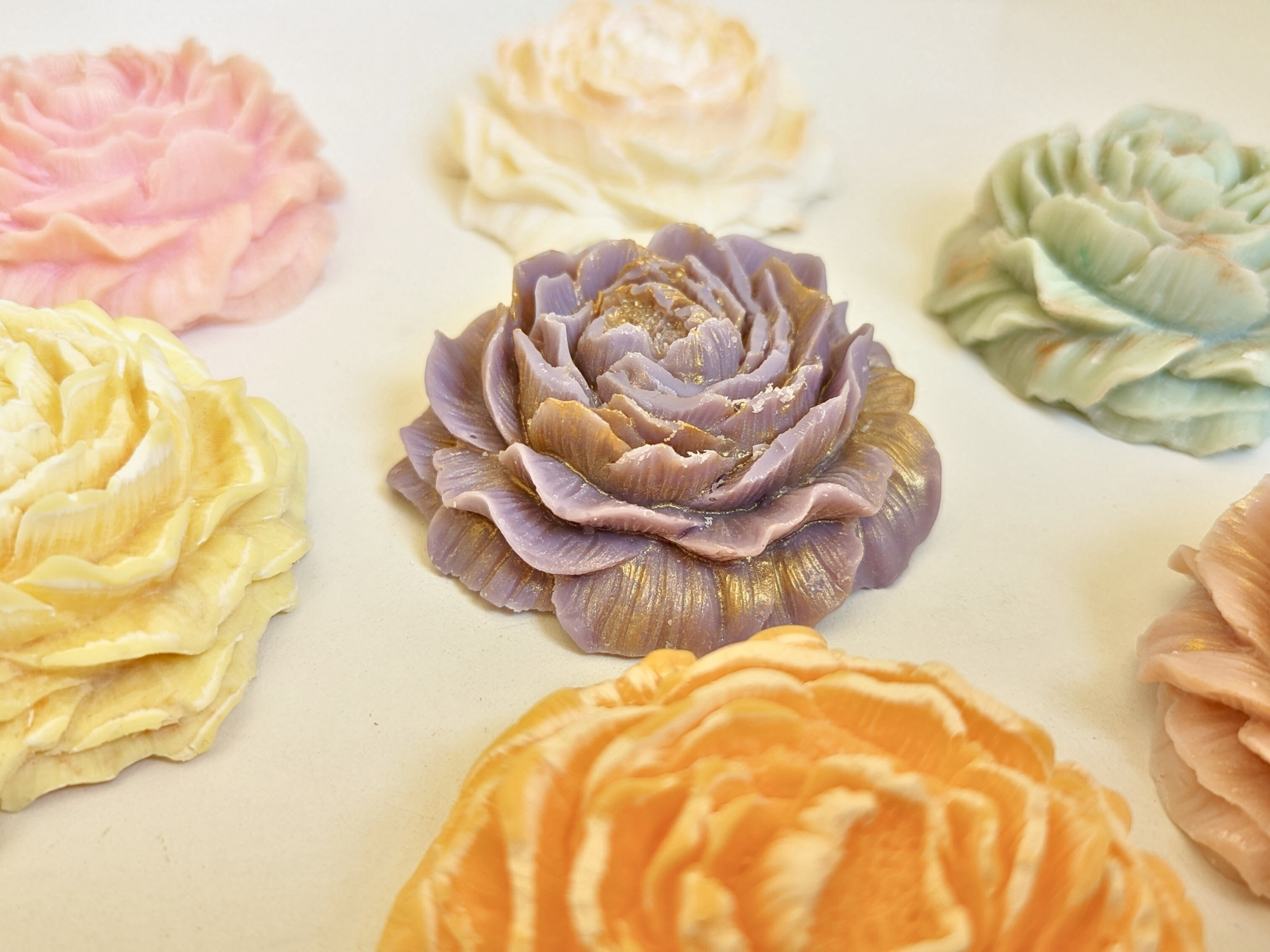 Handcrafted scented wax flower freshener sachet packaged in an elegant gift box with an organza bag