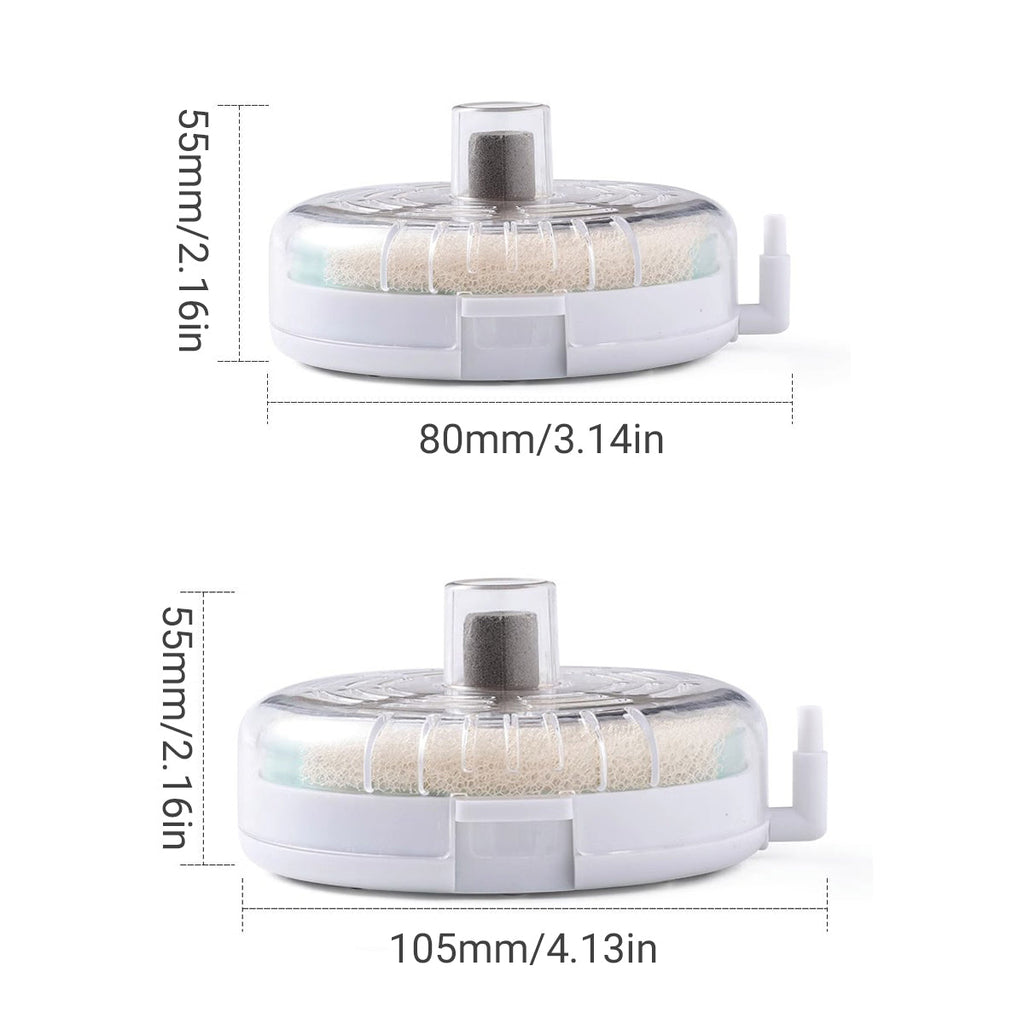 Mini round submersible aquarium filter with internal sponge for small freshwater and marine fish tanks. — view 3