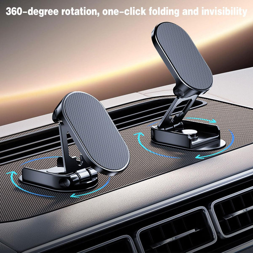 Black and silver premium alloy universal car phone mount attached to a vehicle dashboard — view 4