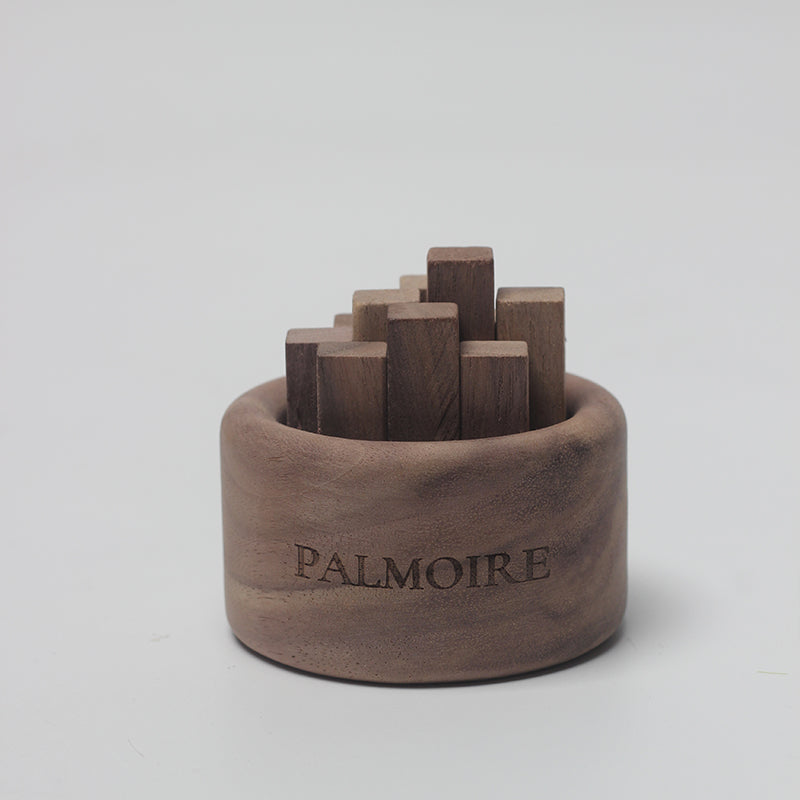Black walnut wood diffuser for essential oils showcasing rich natural wood grain and sleek minimalist design — view 4