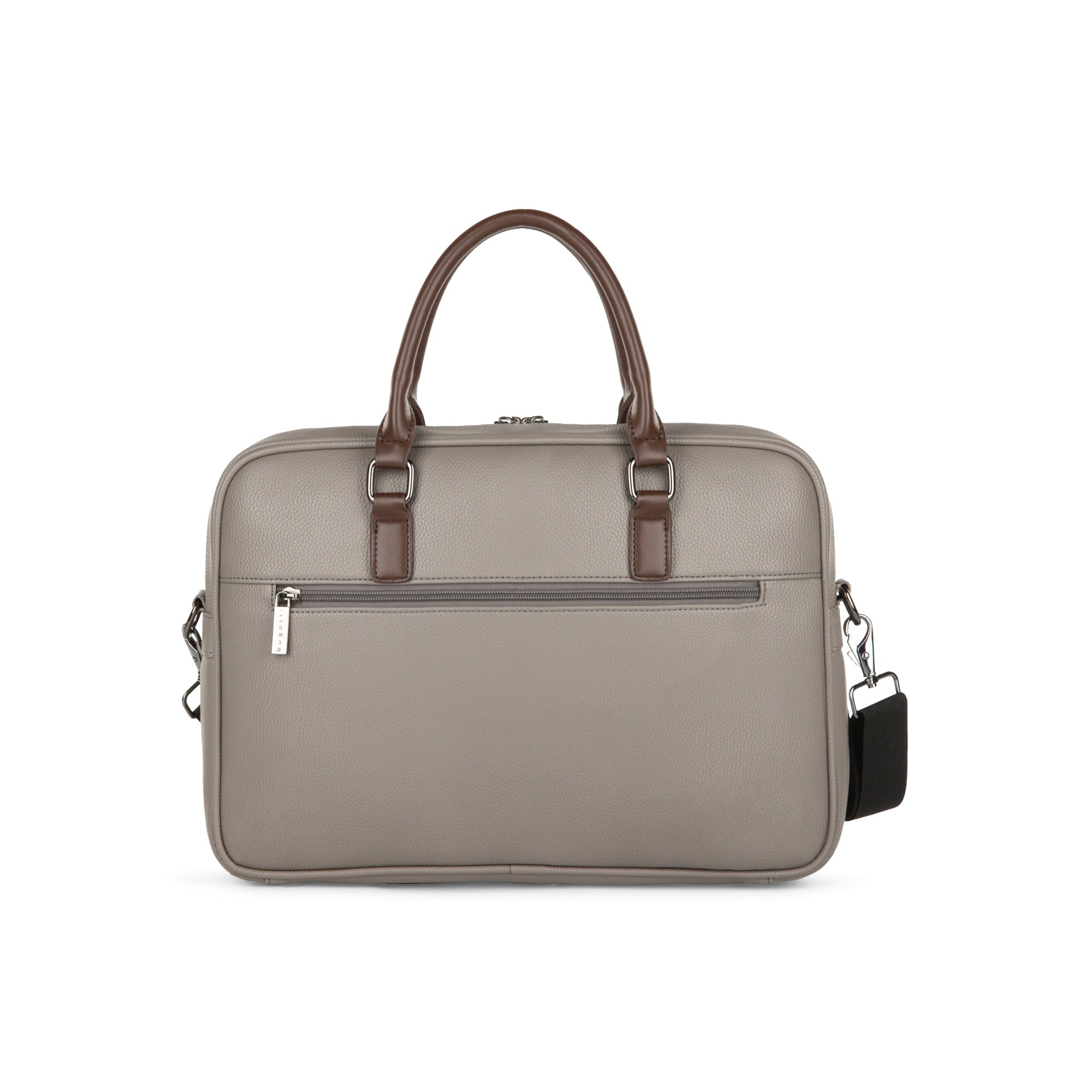 Contrast briefcase in pebble grain vegan leather, classic professional bag for daily commutes and travel — view 5
