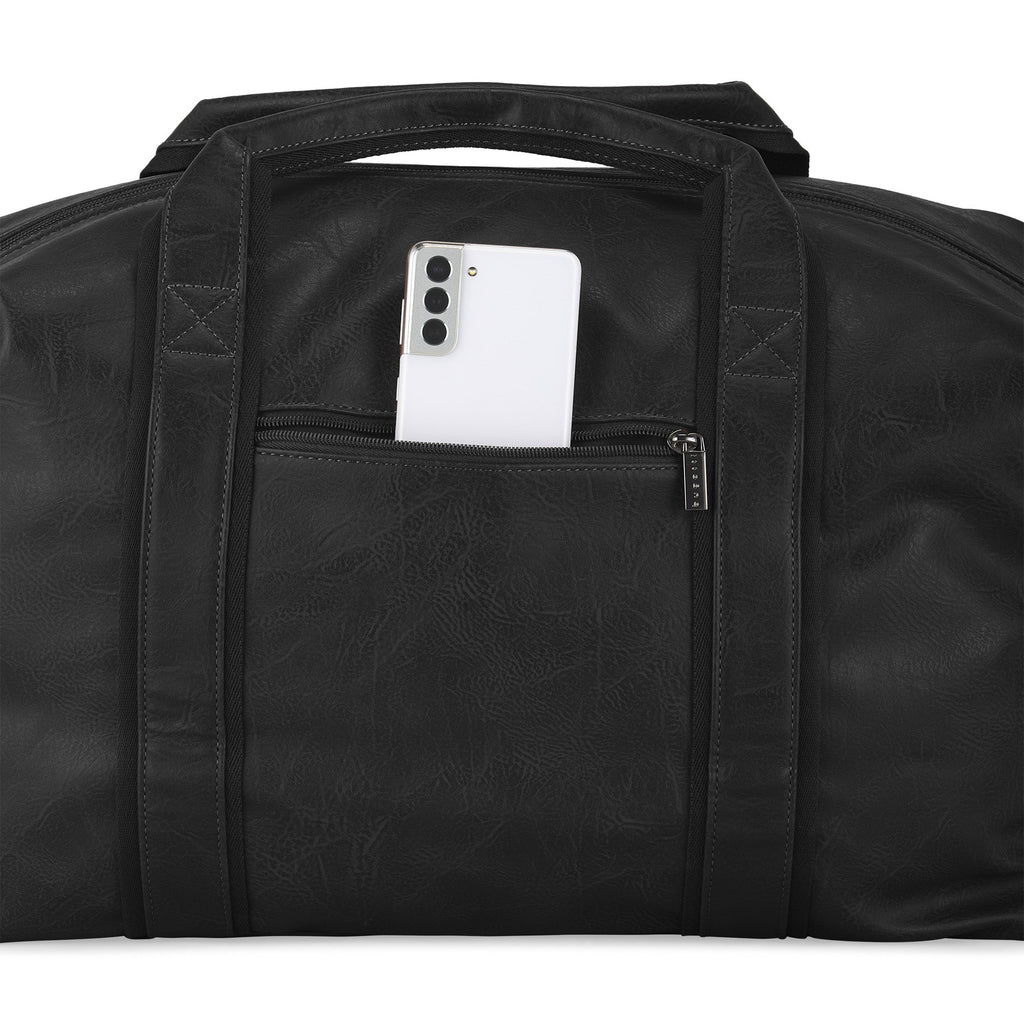 Valentino vegan leather duffle bag with canvas trim, premium travel weekender and luggage accessory — view 5