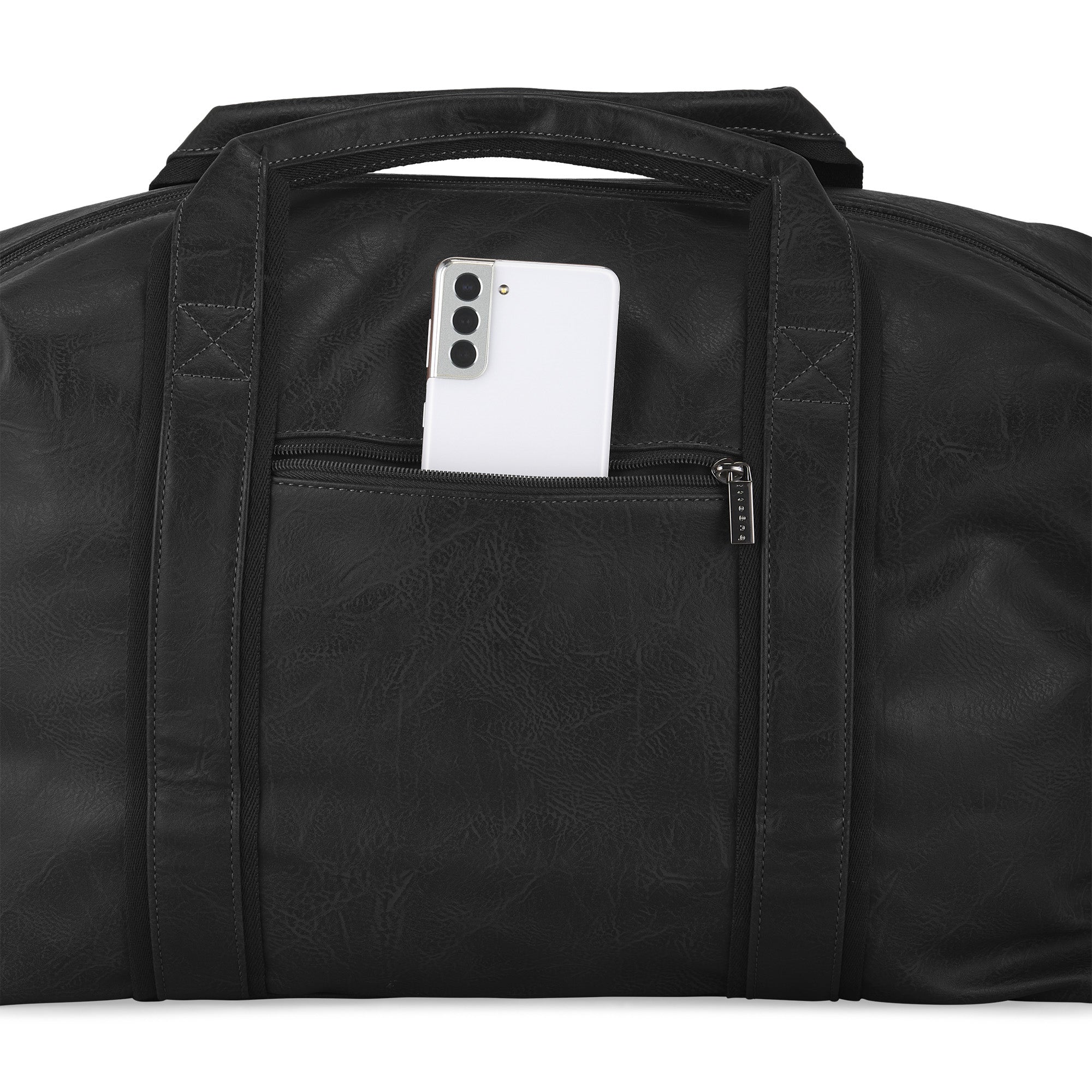 Valentino vegan leather duffle bag with canvas trim, premium travel weekender and luggage accessory — view 5